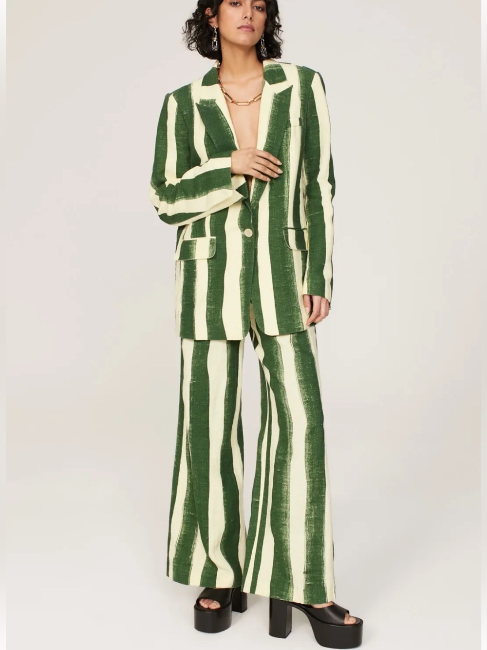 Simon Miller Striped Bloo Pants Green Sz 4